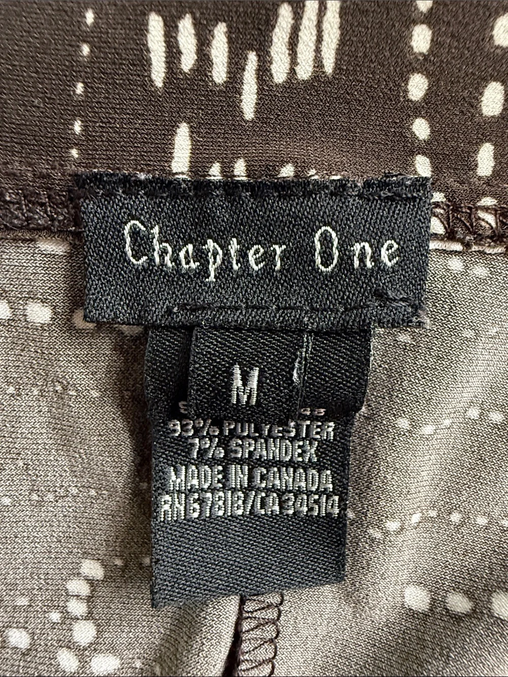 Chapter One Espresso Brown Abstract Dot Faux Wrap Tie Midi Dress Medium
